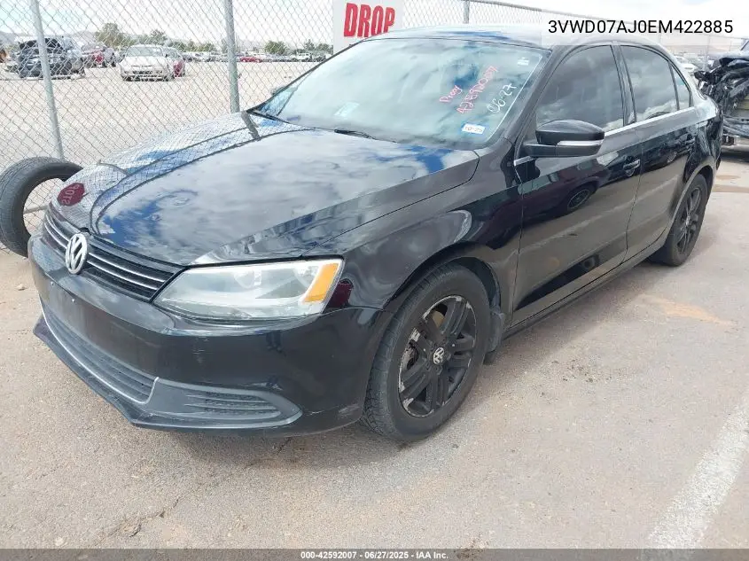 2014 Volkswagen Jetta 1.8T Se VIN: 3VWD07AJ0EM422885 Lot: 42592007