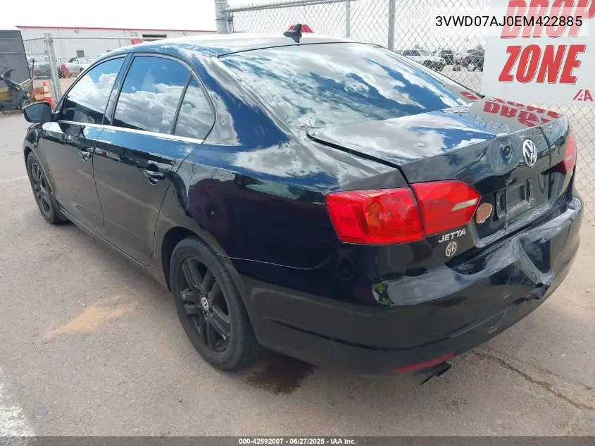 2014 Volkswagen Jetta 1.8T Se VIN: 3VWD07AJ0EM422885 Lot: 42592007