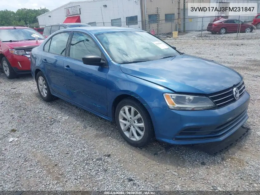 3vwd17aj3fm231847 3VWD17AJ3FM231847 2015 Volkswagen Jetta 1.8T Se