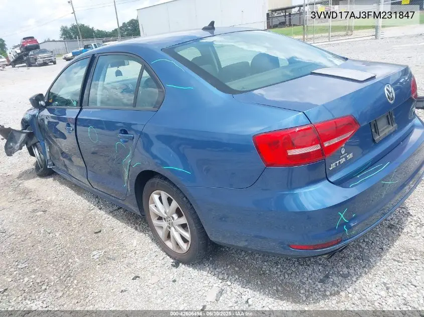3vwd17aj3fm231847 3VWD17AJ3FM231847 2015 Volkswagen Jetta 1.8T Se