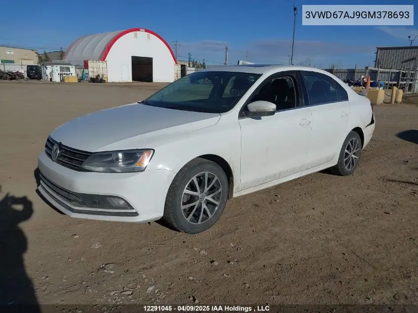 2016 Volkswagen Jetta Se VIN: 3VWD67AJ9GM378693 Lot: 12291045