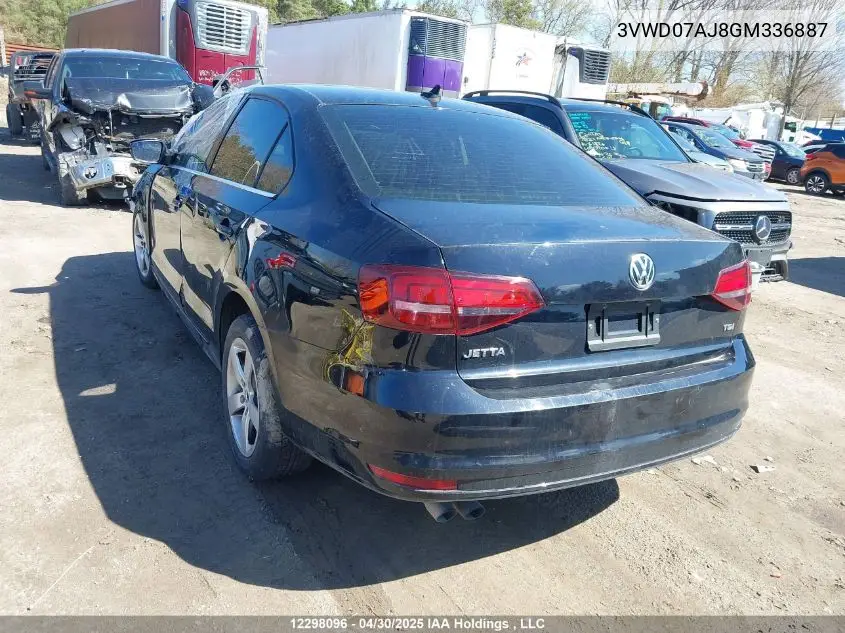 2016 Volkswagen Jetta Comfortline VIN: 3VWD07AJ8GM336887 Lot: 12298096