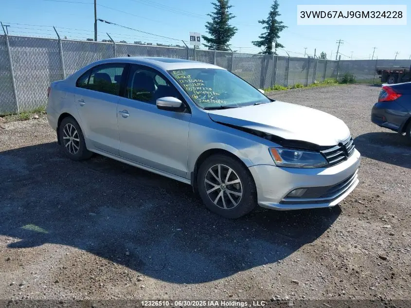 2016 Volkswagen Jetta Se VIN: 3VWD67AJ9GM324228 Lot: 12326510