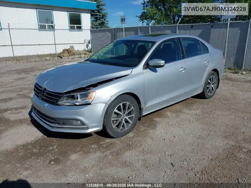 2016 Volkswagen Jetta Se VIN: 3VWD67AJ9GM324228 Lot: 12326510