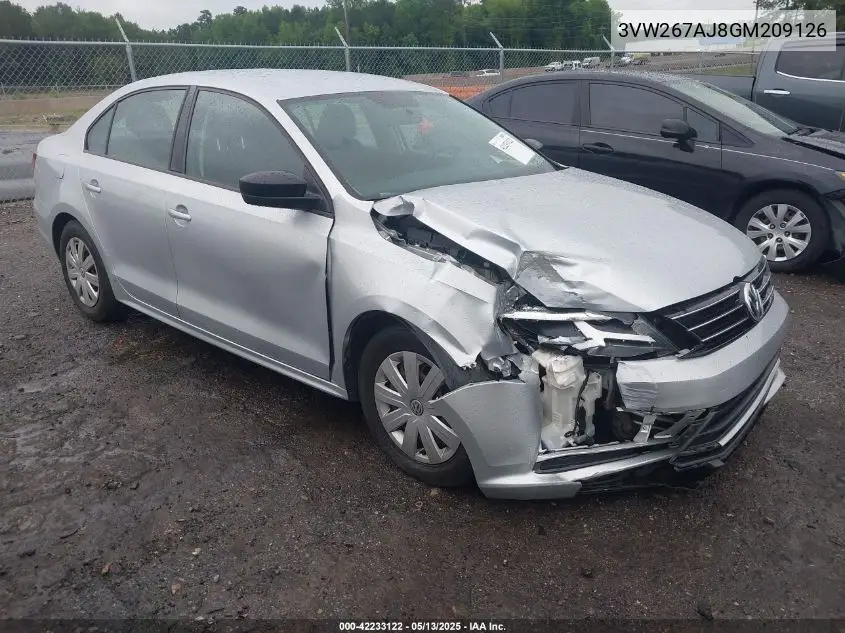 2016 Volkswagen Jetta 1.4T S VIN: 3VW267AJ8GM209126 Lot: 42233122