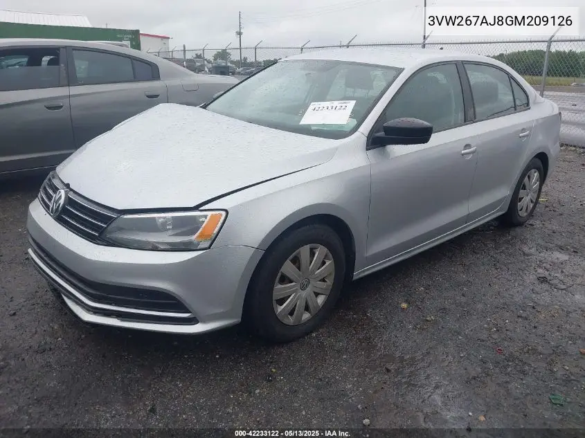 2016 Volkswagen Jetta 1.4T S VIN: 3VW267AJ8GM209126 Lot: 42233122
