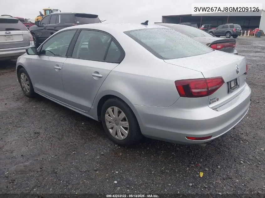 2016 Volkswagen Jetta 1.4T S VIN: 3VW267AJ8GM209126 Lot: 42233122