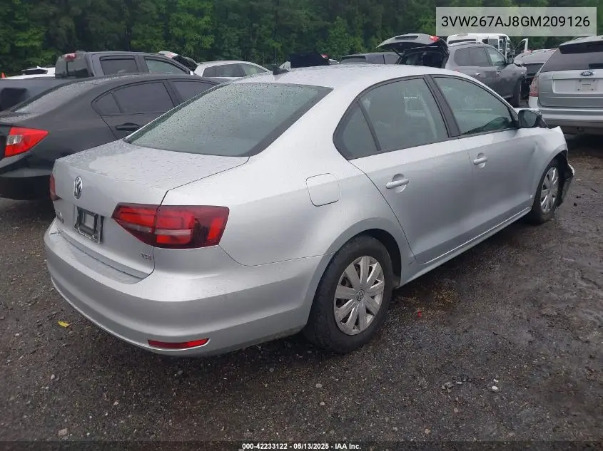 2016 Volkswagen Jetta 1.4T S VIN: 3VW267AJ8GM209126 Lot: 42233122