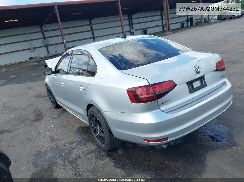 2016 Volkswagen Jetta 1.4T S VIN: 3VW267AJ2GM344232 Lot: 42255061