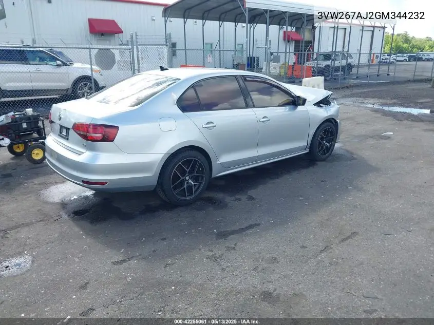 2016 Volkswagen Jetta 1.4T S VIN: 3VW267AJ2GM344232 Lot: 42255061