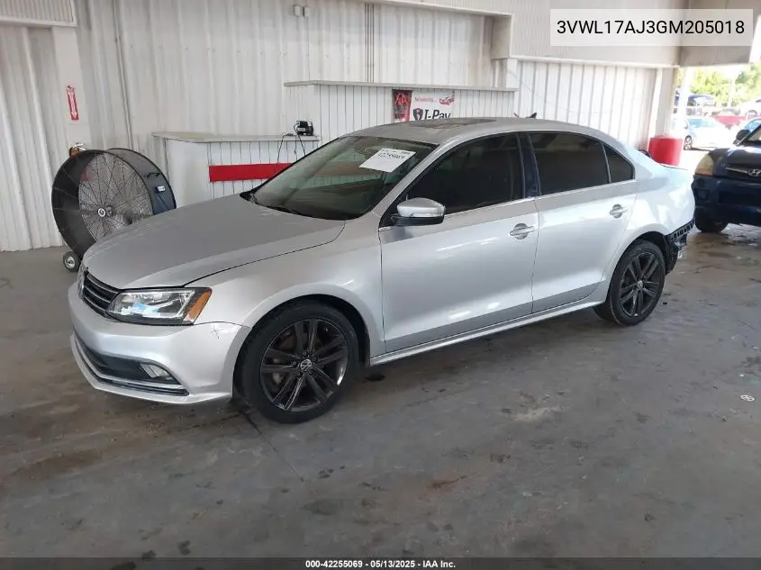 2016 Volkswagen Jetta 1.8T Sel Premium VIN: 3VWL17AJ3GM205018 Lot: 42255069