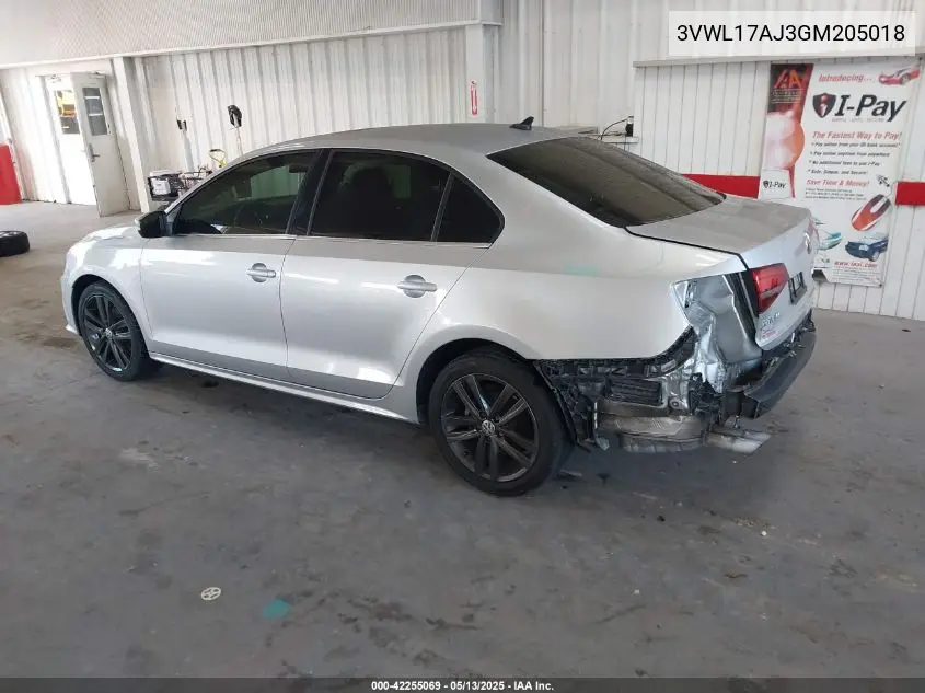 2016 Volkswagen Jetta 1.8T Sel Premium VIN: 3VWL17AJ3GM205018 Lot: 42255069