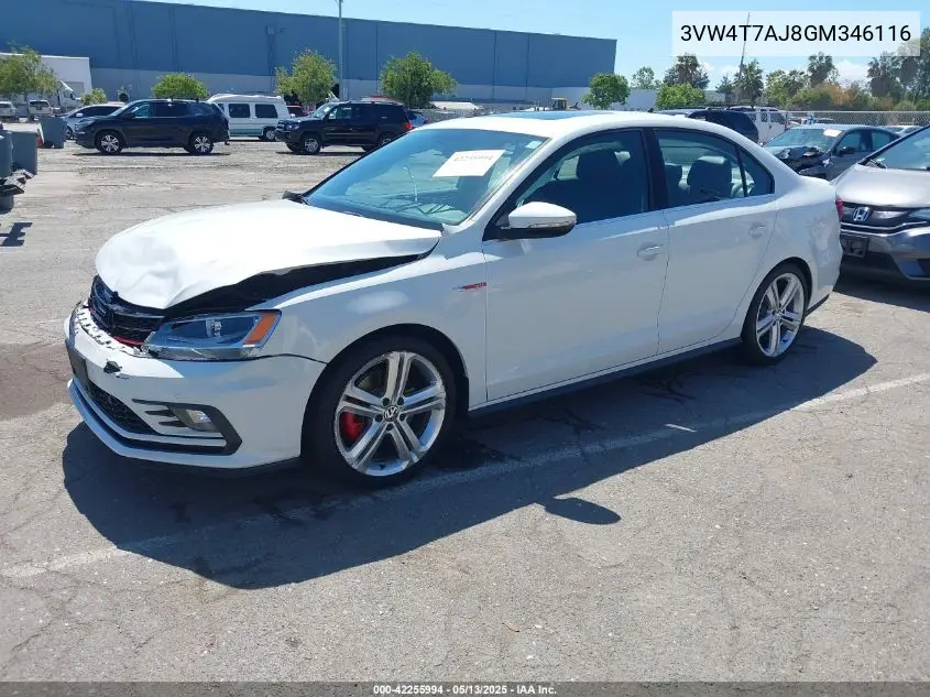 2016 Volkswagen Jetta 2.0T Gli Se VIN: 3VW4T7AJ8GM346116 Lot: 42255994