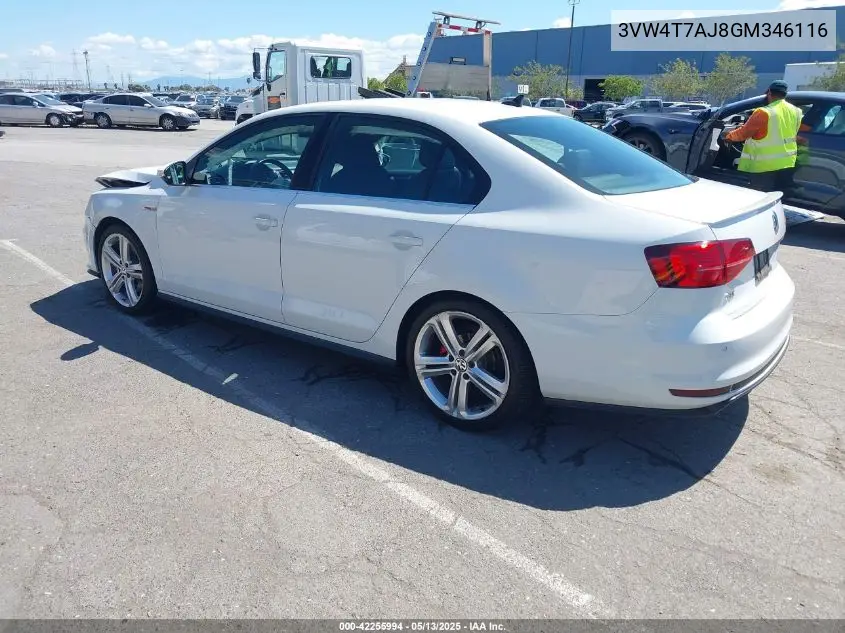 2016 Volkswagen Jetta 2.0T Gli Se VIN: 3VW4T7AJ8GM346116 Lot: 42255994