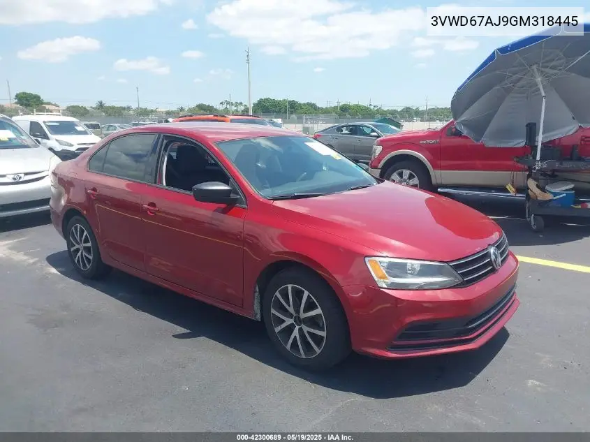 2016 Volkswagen Jetta 1.4T Se VIN: 3VWD67AJ9GM318445 Lot: 42300689