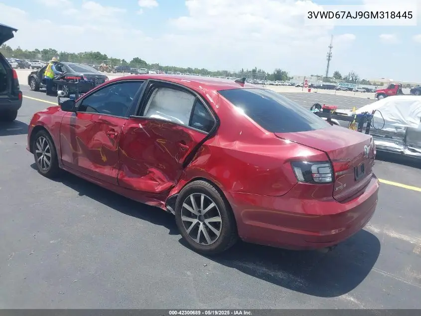 2016 Volkswagen Jetta 1.4T Se VIN: 3VWD67AJ9GM318445 Lot: 42300689