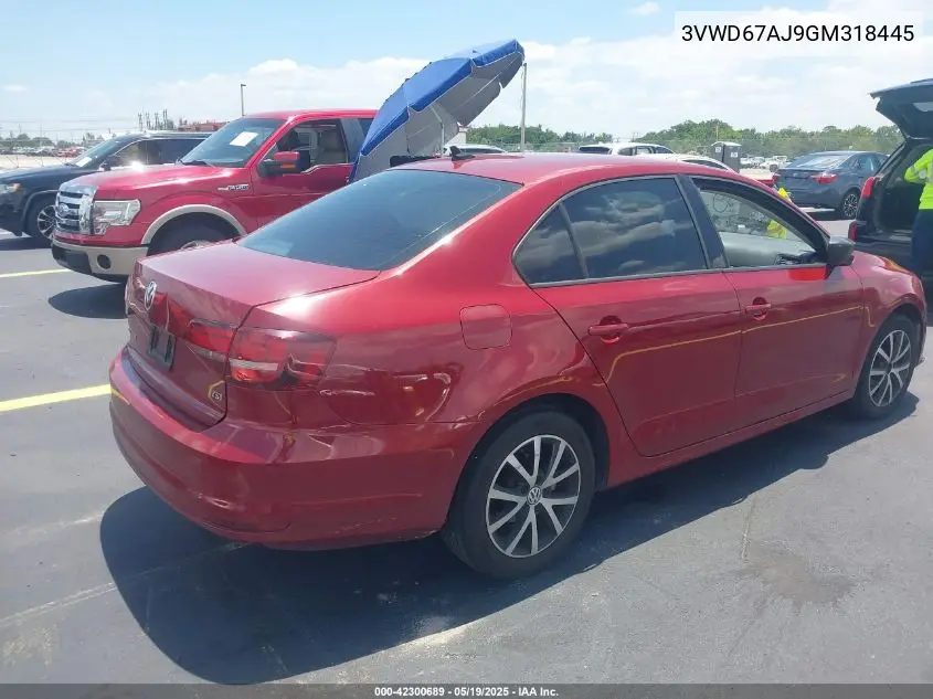 2016 Volkswagen Jetta 1.4T Se VIN: 3VWD67AJ9GM318445 Lot: 42300689