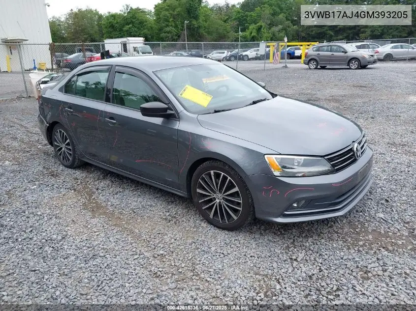 2016 Volkswagen Jetta 1.8T Sport VIN: 3VWB17AJ4GM393205 Lot: 42615336