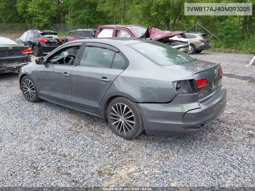 2016 Volkswagen Jetta 1.8T Sport VIN: 3VWB17AJ4GM393205 Lot: 42615336