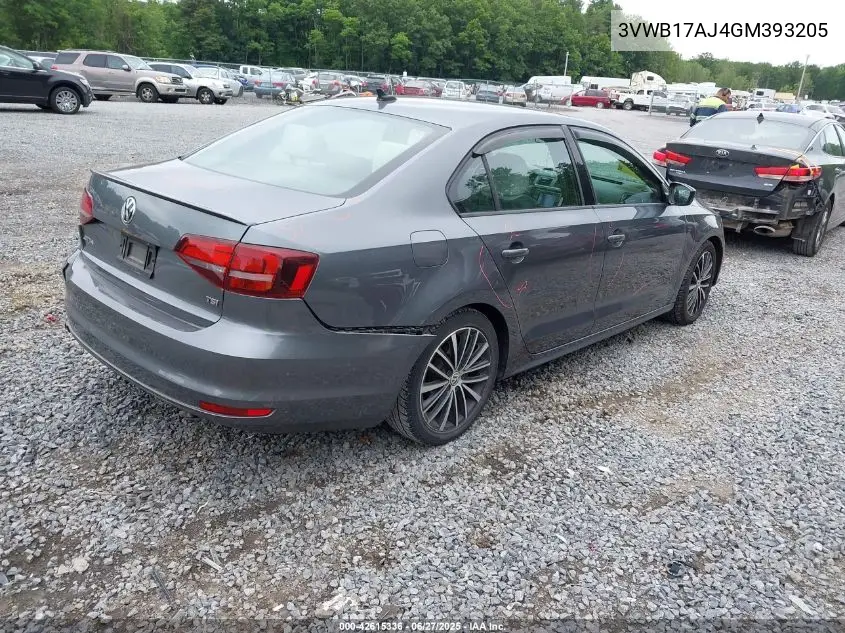 2016 Volkswagen Jetta 1.8T Sport VIN: 3VWB17AJ4GM393205 Lot: 42615336