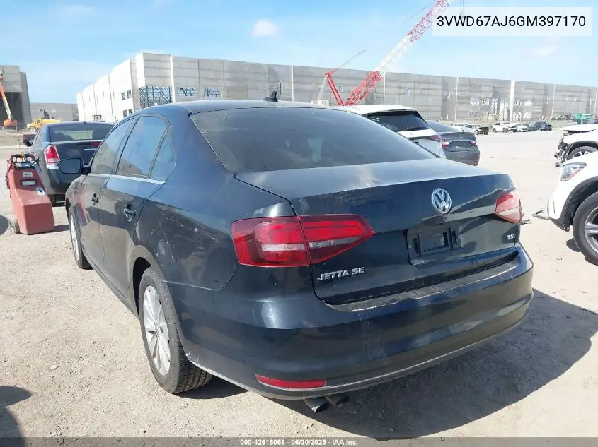 2016 Volkswagen Jetta 1.4T Se VIN: 3VWD67AJ6GM397170 Lot: 42616066