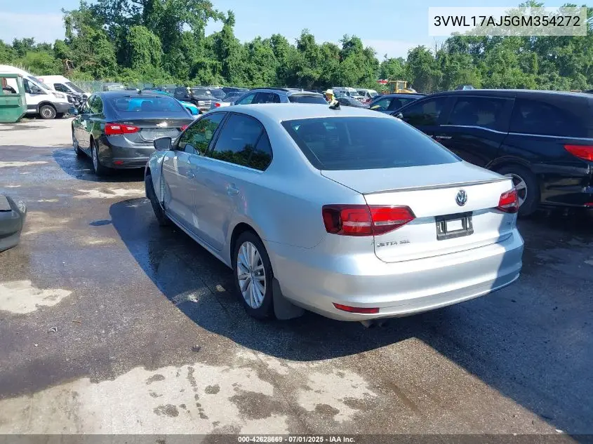 2016 Volkswagen Jetta 1.8T Sel VIN: 3VWL17AJ5GM354272 Lot: 42628669