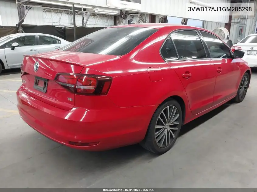 2016 Volkswagen Jetta 1.8T Sport VIN: 3VWB17AJ1GM285298 Lot: 42650311