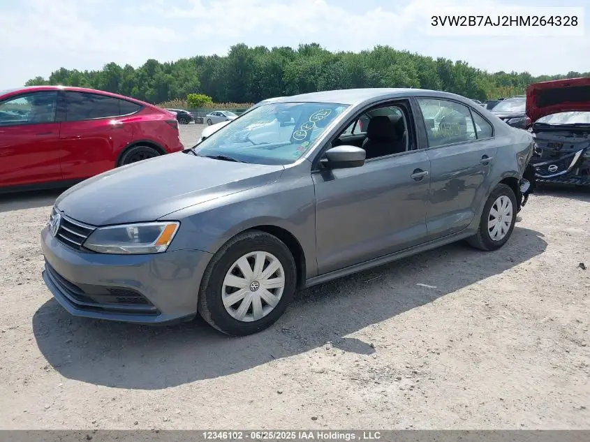 2017 Volkswagen Jetta 1.4 Tsi Trendline+ VIN: 3VW2B7AJ2HM264328 Lot: 12346102X