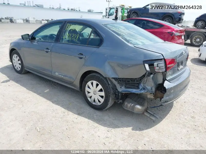 2017 Volkswagen Jetta 1.4 Tsi Trendline+ VIN: 3VW2B7AJ2HM264328 Lot: 12346102X