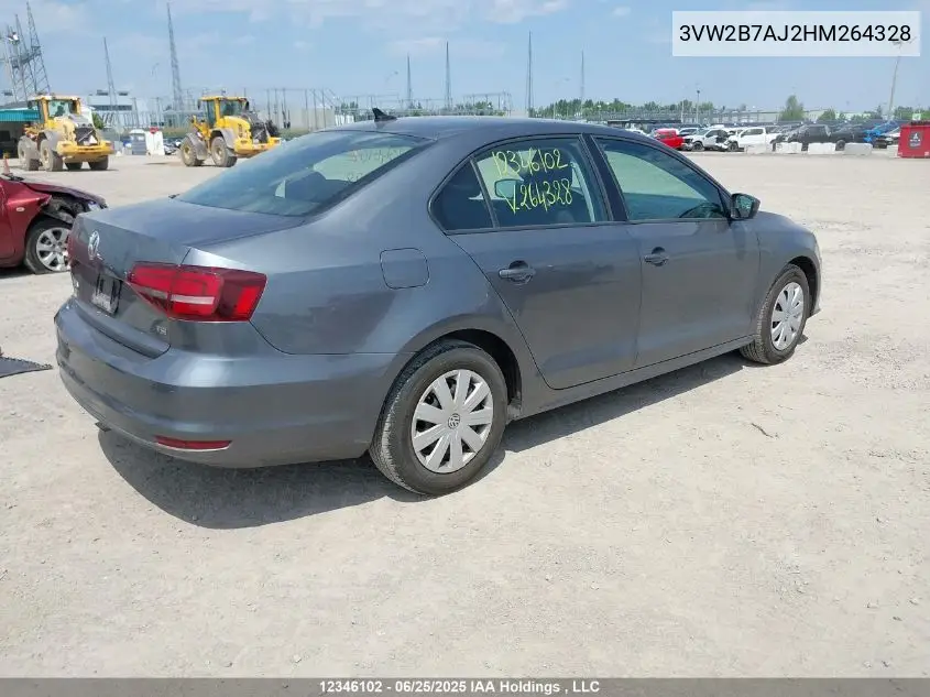 2017 Volkswagen Jetta 1.4 Tsi Trendline+ VIN: 3VW2B7AJ2HM264328 Lot: 12346102X