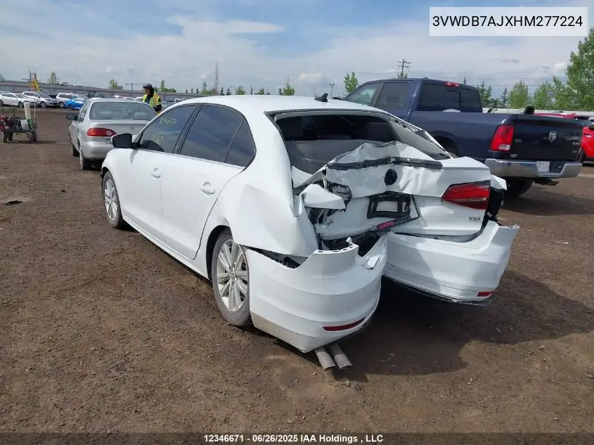 2017 Volkswagen Jetta Wolfsburg Edition VIN: 3VWDB7AJXHM277224 Lot: 12346671