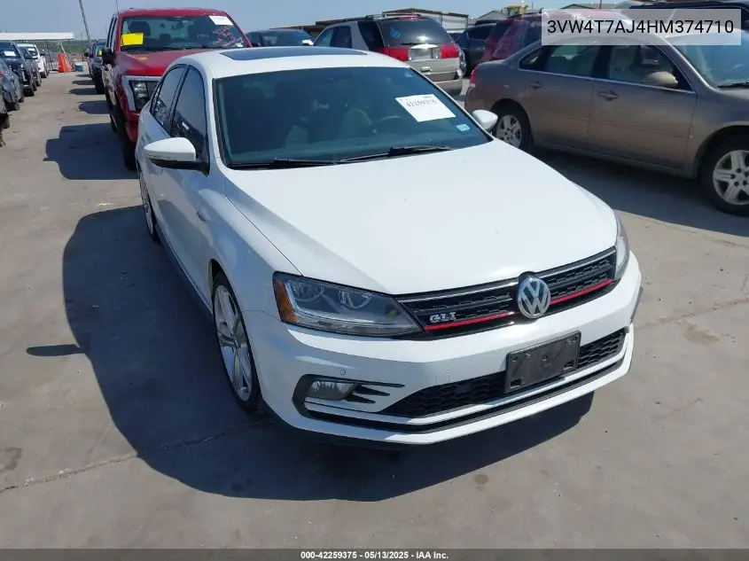 2017 Volkswagen Jetta Gli VIN: 3VW4T7AJ4HM374710 Lot: 42259375