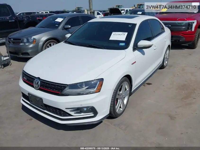 2017 Volkswagen Jetta Gli VIN: 3VW4T7AJ4HM374710 Lot: 42259375