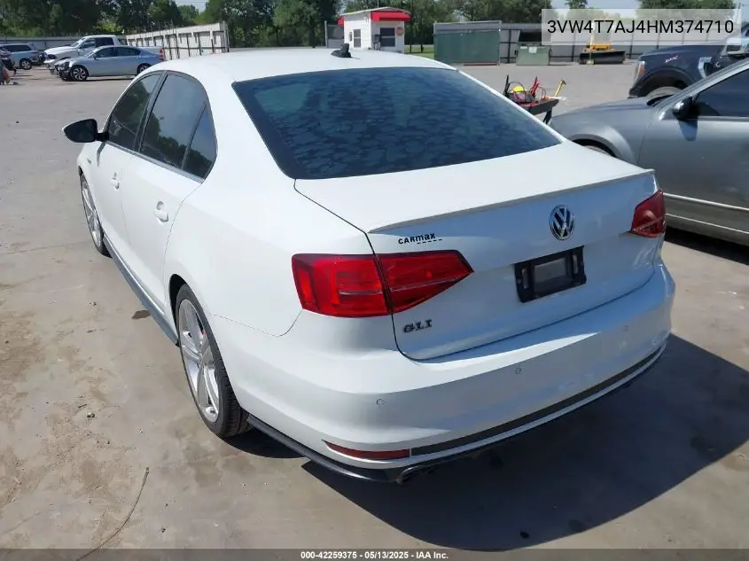 2017 Volkswagen Jetta Gli VIN: 3VW4T7AJ4HM374710 Lot: 42259375