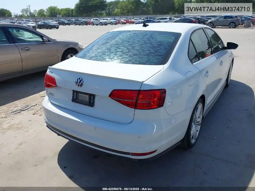 2017 Volkswagen Jetta Gli VIN: 3VW4T7AJ4HM374710 Lot: 42259375