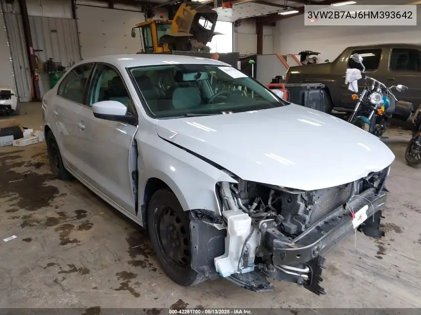 2017 Volkswagen Jetta 1.4T S VIN: 3VW2B7AJ6HM393642 Lot: 42261700