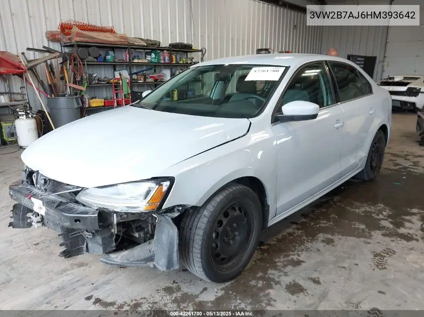 2017 Volkswagen Jetta 1.4T S VIN: 3VW2B7AJ6HM393642 Lot: 42261700