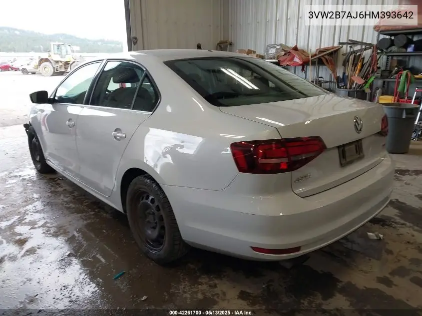 2017 Volkswagen Jetta 1.4T S VIN: 3VW2B7AJ6HM393642 Lot: 42261700