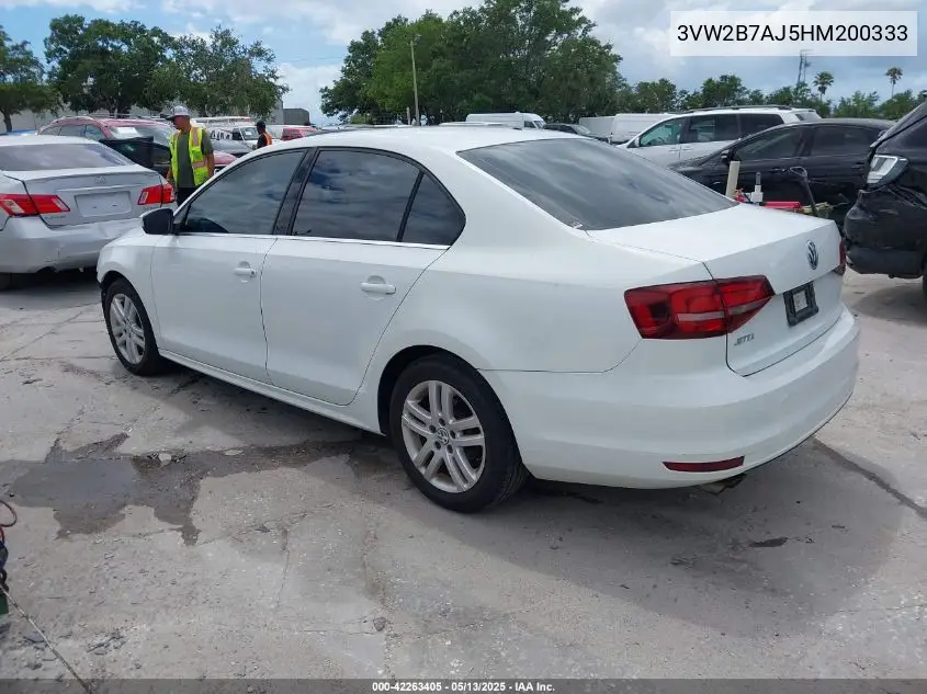 2017 Volkswagen Jetta 1.4T S VIN: 3VW2B7AJ5HM200333 Lot: 42263405