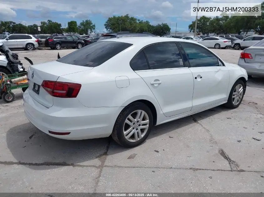 2017 Volkswagen Jetta 1.4T S VIN: 3VW2B7AJ5HM200333 Lot: 42263405