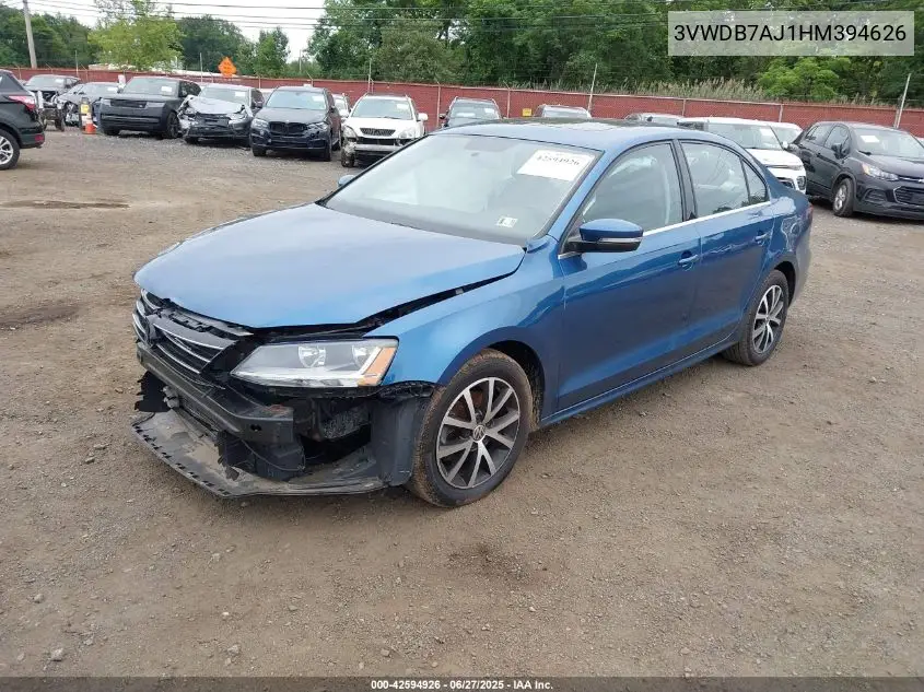 2017 Volkswagen Jetta 1.4T Se VIN: 3VWDB7AJ1HM394626 Lot: 42594926