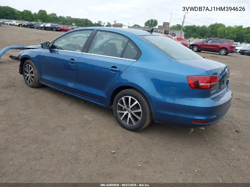 2017 Volkswagen Jetta 1.4T Se VIN: 3VWDB7AJ1HM394626 Lot: 42594926