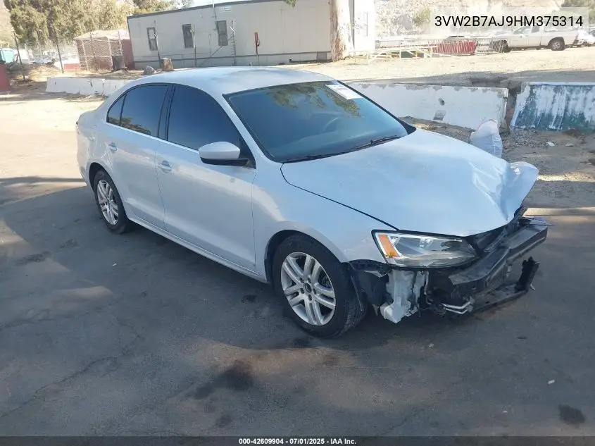 2017 Volkswagen Jetta S VIN: 3VW2B7AJ9HM375314 Lot: 42609904