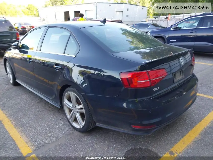 2017 Volkswagen Jetta Gli VIN: 3VW4T7AJ3HM403596 Lot: 42636749