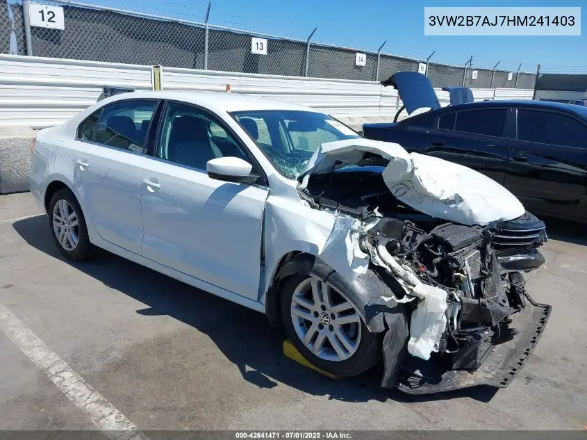 2017 Volkswagen Jetta 1.4T S VIN: 3VW2B7AJ7HM241403 Lot: 42641471