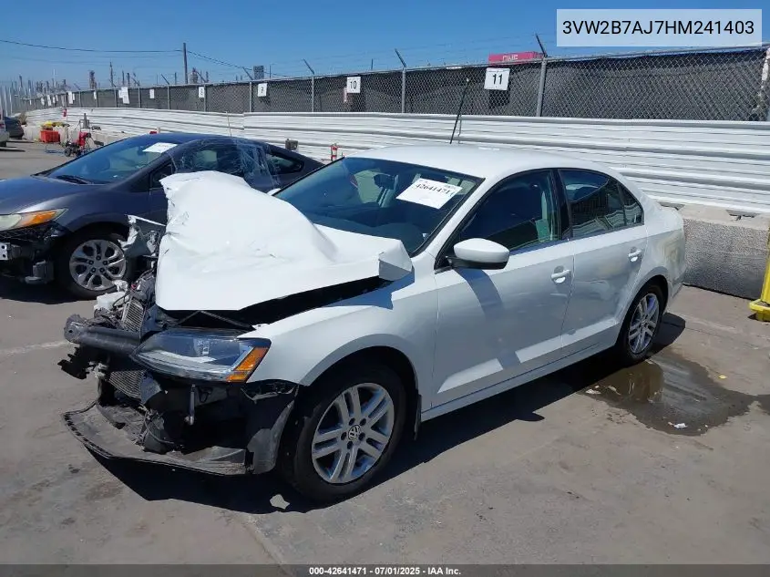 2017 Volkswagen Jetta 1.4T S VIN: 3VW2B7AJ7HM241403 Lot: 42641471