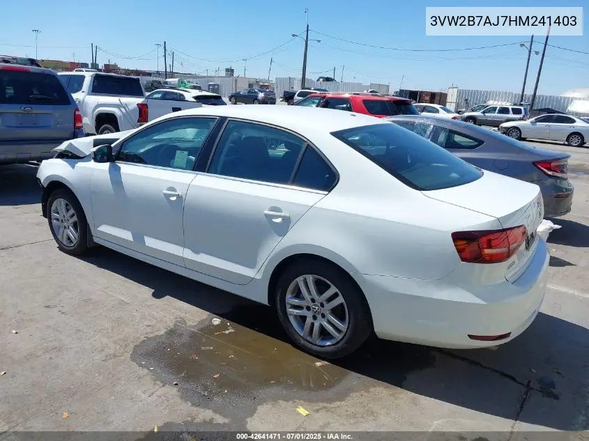 2017 Volkswagen Jetta 1.4T S VIN: 3VW2B7AJ7HM241403 Lot: 42641471