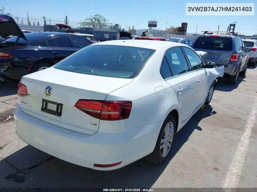 2017 Volkswagen Jetta 1.4T S VIN: 3VW2B7AJ7HM241403 Lot: 42641471