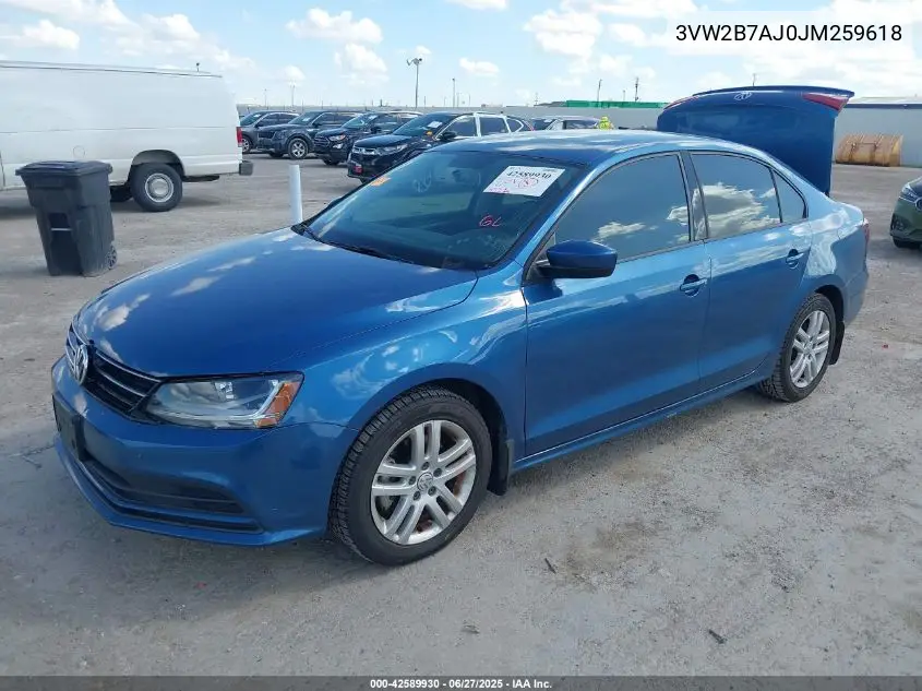 2018 Volkswagen Jetta 1.4T S VIN: 3VW2B7AJ0JM259618 Lot: 42589930