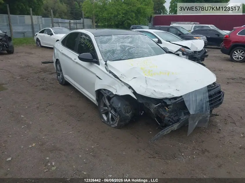 2019 Volkswagen Jetta Sel VIN: 3VWE57BU7KM123517 Lot: 12326442